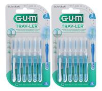 GUM® Trav-Ler® 1,6 mm bleu sapin avec capuchon Set(S) 2x6 pc(s)