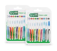 GUM Trav-Ler Brossettes Interdentaires - Lot de 2 Packs Multi-Tailles - Nettoyage Interdentaire Quotidien