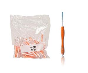GUM TRAV-LER Lot de 50 brossettes interdentaires - Sachet ISO 2 - Orange - 0,9 mm