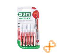 Gum Travler Brosse 0,8 MM 6 Pièces Antibactérien Ergonomique Anse
