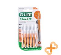Gum Travler Brosse 0,9 MM 6 Pièces Antibactérien Ergonomique Anse