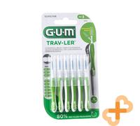 Gum Travler Brosse 1,1 MM 6 Pièces Antibactérien Ergonomique Anse