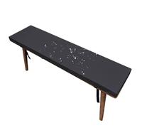 Gumatea 2" Épaisseur Personnalisable Imperméable Coussin Banc Tissu Simili Cuir PVC Fermeture Éclair Sangles Réglables Boucle Balançoire Véranda Coussin D'ameublement(Black,14x54in)