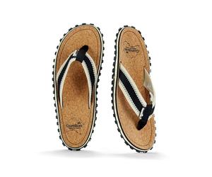 Gumbies Corker Tongs unisexes avec tige d'orteil en coton super doux, liège durable et semelle en caoutchouc recy onfort garanti, Noir , 46 EU