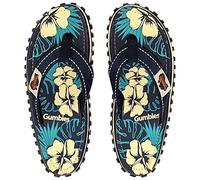 Gumbies Islander Tongs unisexe avec tige en coton ultra doux et semelle en caoutchouc recyclé durable - Confort garanti, Hibiscus bleu, 44 EU