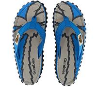 Gumbies Islander Tongs unisexe avec tige en coton ultra doux et semelle en caoutchouc recyclé durable - Confort garanti, Palmiers bleus, 46 EU