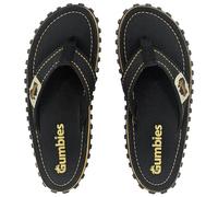 Gumbies Islander Tongs unisexes avec tige d'orteil en coton ultra doux et semelle en caoutchouc recy urable - Confort garanti, noir classique, 36 2/3 EU