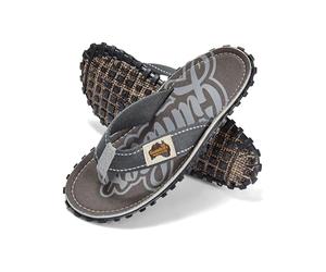 Gumbies Islander Tongs unisexes avec tige en coton ultra doux et semelle en caoutchouc recy urable - Confort garanti, gris, 44 EU