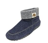 Gumbies Thredbo Boots Chaussons pour homme et femme Été/hiver Pantoufles en feutre Semelle antidérapante Taille 36-46, Bleu marine/gris, 45 EU