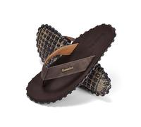 Gumbies Vegovert - Tongs fabriquées à partir de matériaux recyclés - Semelle robuste en pneus de voiture recyclés - Semelle souple en EVA et mousse d'algues - Sangle confortable en cuir végétalien,