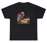 Gumbo Slice Eating A Slice of Pizza T-shirt humoristique Crocodile Alligator Meme Tee, Noir/blanc, M