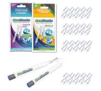 GumChucks Kit de démarrage de fil dentaire à double poignée avec 40 embouts | Kit de démarrage complet pour appareils dentaires, enfants et adultes - Ensemble de fil dentaire réutilisable à double