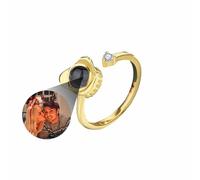 gume Bague personnalisable photo,bague de Projection en argent 925, Bague de projection de photo personnalisée (Gold)