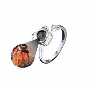 gume Bague personnalisable photo,bague de Projection en argent 925, Bague de projection de photo personnalisée (Silver)