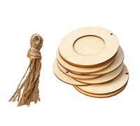 GUMEI 10 pièces/Ensemble en Bois Mini Cadre Photo Rond Suspendu Artisanat Bricolage à la Main avec des Cordes décoration de la Maison Ornement