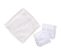 GUMEI 25x25 cm Femmes uni Blanc carré mouchoirs Crochet pêche Coeur festonné Dentelle Garniture mariée Mariage Bricolage Coton Serviette Hankies