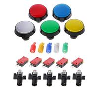 GUMEI 5 pièces/Ensemble 5 Couleurs 60mm Interrupteur à Bouton-Poussoir Rond pour Manette d'arcade de Joueur de Jeu