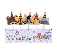 GUMEI 5 pièces/Ensemble Bougie Mignonne Forme de fête Zoo Carnaval Bougies d'anniversaire d'animaux