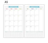 GUMEI 6 Trous Recharge Agenda Papier intérieur Semaine planificateur de Mois pour Cahier A5 à Feuilles Mobiles
