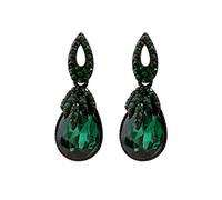 GUMEI bohême Boucles d'oreilles Vert foncé bohème Boho Vintage Breloques Femmes Bijoux rétro Mode Pierre Strass géométrique balancent Charme Cadeaux