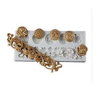 GUMEI DIY Baroque Scroll Relief Border Baroque Silicone Moules pour Gâteau Cupcake Décor