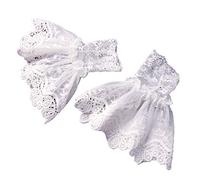 GUMEI Femme Pull Faux Manches Creux Crochet Dentelle Volants Corne Poignets Poignets Chauffe