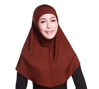 GUMEI Femmes 2 pièces Couleur Unie Amira Jersey Musulman Hijab Coton Doux Extensible Foulard avec Tube intérieur sous-Foulard Capuchon