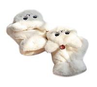 GUMEI Femmes épaississent en Peluche Gants Demi-Doigt Chauds Mitaines Convertibles Convertibles Chat Mignon