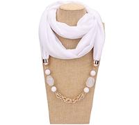 GUMEI Femmes Style Classique Collier en Mousseline De Soie Ceinture Écharpe avec Pendentif Bijoux Châle Cadeau
