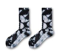 GUMEI Hommes Femmes Côtelé Coton Crew Chaussettes Gradient Tie-Dye Hip Hop Mid Tube Bonneterie