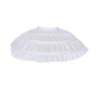 GUMEI Jupon Enfants Filles 3 Cerceaux en Acier Blanc Jupon Robe De Mariée Robe Jupon Ceinture Élastique Cordon A-Ligne Jupe Volants Bord, 60cm-90cm