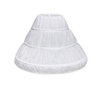 GUMEI Jupon Enfants Princesse Jupe Jupon Filles Robe de mariée avec Cerceau Jupes Accessoires Cordon Taille réglable Doublure, Blanc, .55 cm