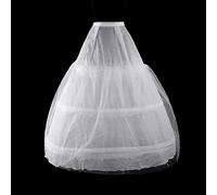 GUMEI Jupon Femmes 2 Couches Maille 3 Cerceaux Blanc Robe De Mariage Gridal Robe Jupon Ceinture Élastique Cordon A-Ligne Jupon Crinoline