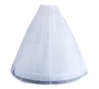 GUMEI Jupon Femmes Blanc Jupon De Mariage 2 Cerceaux Double Couche De Mariée Crinolines avec Tulle Filet Jupon Demi-Slips pour Robe De Bal