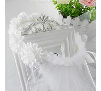 GUMEI Mariage Voile Femmes mariée Fleur Cheveux Couronne avec Voile Blanc Guirlande Mariage Bandeau Couronne réglable à Lacets Ruban Bachelorette Accessoire de fête