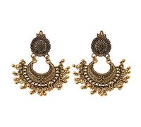 GUMEI métal Gland Jhumka Indien Ethnique Bollywood Boucles d'oreilles Bijoux de Mode