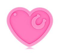 GUMEI Porte-clés résine époxy Moule Brillant Brillant Coeur Fer à Cheval Porte-clés Moule en Silicone
