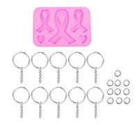 GUMEI SIDA Sensibilisation au Cancer Arc Porte-clés résine Moule Silicone Ruban Rouge Arc Moule Outil