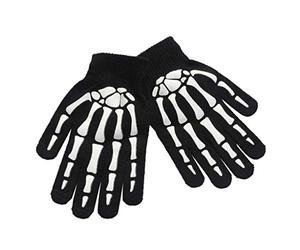 GUMEI Unisexe Adulte Enfants Hiver Cyclisme Gants à Doigts complets Halloween Horreur crâne Griffe Squelette Anti-dérapant Caoutchouc extérieur Mitaines Chauffe-Poignet