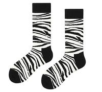 GUMEI Unisexe Hip Hop Funny Crew Chaussettes Noir Blanc Zebra Stripes Skateboard Hosiery