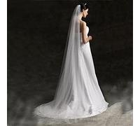 GUMEI Voile de Mariage 3M/5M Simple Couche Femmes Blanc traînant Long Voile de Mariage Minimaliste Simple Luxe cathédrale Voile de mariée Accessoires de Mariage