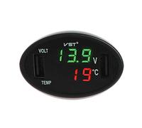 GUMEI Voiture numérique LED thermomètre voltmètre Chargeur USB Automatique Moniteur de Batterie jauge de température