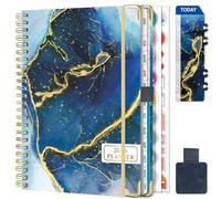 Gumiho Agenda Semainier 2026 Spirale - A5 Planner (Janvier-décembre 2026)-Agenda Scolaire Avec boucle de stylo,Règle Signet & Autocollants de plan (Bleu foncé)