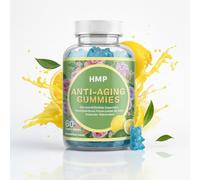 Gummies Anti-Âge HMP | Collagène, Acide Hyaluronique & Phytocéramides | Anti-Rides, Pépin de Raisin, Argousier | Vitamines C, E, A & D3 | Peau Jeune, Hydratation & Fermeté | 60 Gummies