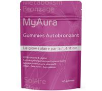 Gummies autobronzant,Gummies tanning,Une formule breveté,Fabrication Française,accélère le bronzage,Prolonge le bronzage, Protection des UV,Bonne mine,Teint halé,60 gummie