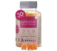Gummies Biotine avec 3600% des Apports Recommandés • Complément alimentaire Cheveux Ongles Peau, Zinc, Vitamine C • Cure 1 mois • 3 usines en France • 30 ans d'expertise • Laboratoire SYSNAT