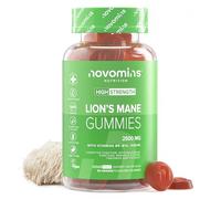 Gummies Crinière de Lion 2500 mg, Vitamine B6 & 12 | 60 Gummies | Novomins | Champignons pour la Performance Mentale | Alternative à la Poudre & aux Gélules de Crinière de Lion | Complément Végan