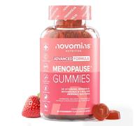 Gummies de ménopause - Compléments de ménopause avec feuille de sauge, racine de maca, ashwagandha et probiotiques pour femmes - Équilibre hormonal pour femme - Végétalien - 60 Gummies - Novomins