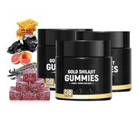 Gummies de Shilajit Bio, Gummies de Shilajit Pur de l'Himalaya pour Hommes, Complément Bien-Être, 30 Pièces/Boîte, Approvisionnement de 30 Jours par Flacon (3pcs)