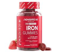 Gummies Fer 20 mg | avec Vitamine C | 60 Gummies | Novomins | Fer Haute Concentration | Alternative aux Comprimés de Fer | Soutient l’Immunité & Aide à Réduire la Fatigue | 1 Mois Cure